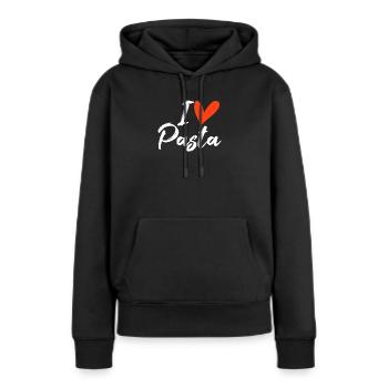 Pasta - Frauen Premium Bio Hoodie - Schwarz - Vorne - Julia (174cm)