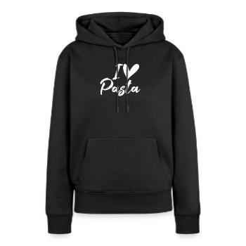 Pasta - Frauen Premium Bio Hoodie - Schwarz - Vorne - Julia (174cm)