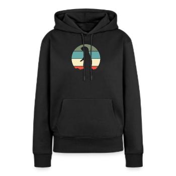 Prairies retro - Sweat à capuche Premium bio Femme - noir - Devant - Julia (174cm)