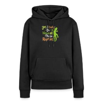 Reptil Eidechse Herpetologe - Frauen Premium Bio Hoodie - Schwarz - Vorne - Julia (174cm)