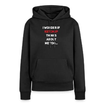 Ketchup Gewürz Tomatensauce Ketchup-Liebhaber - Frauen Premium Bio Hoodie - Schwarz - Vorne - Julia (174cm)