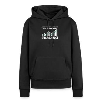Handel Trading Börse - Frauen Premium Bio Hoodie - Schwarz - Vorne - Julia (174cm)