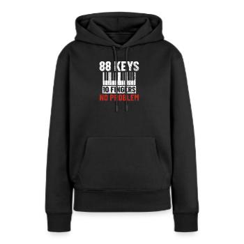 Klavier Pianist - Frauen Premium Bio Hoodie - Schwarz - Vorne - Julia (174cm)
