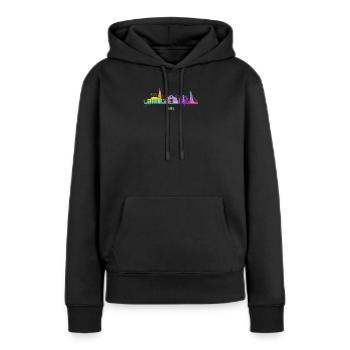 Kiel Skyline Bunt Kiel Allemagne du Nord - Sweat à capuche Premium bio Femme - noir - Devant - Julia (174cm)