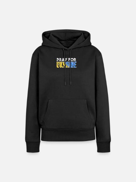 Ukraine - Frauen Premium Bio Hoodie - Schwarz
