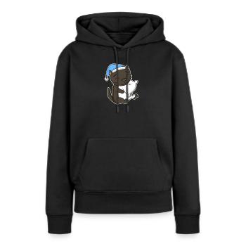 Chat race de chat La Havane - Sweat à capuche Premium bio Femme - noir - Devant - Julia (174cm)