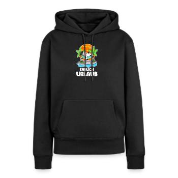 Urlaub - Frauen Premium Bio Hoodie - Schwarz - Vorne - Julia (174cm)