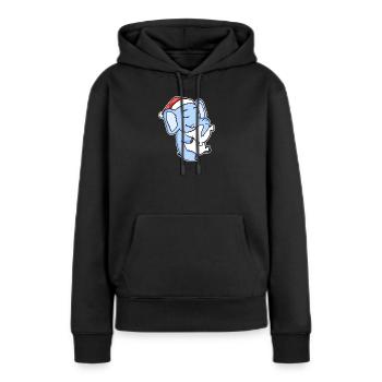 Eléphant Noël Sommeil Sommeil Sommeil Sommeil - Sweat à capuche Premium bio Femme - noir - Devant - Julia (174cm)