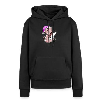 Antilope - Sweat à capuche Premium bio Femme - noir - Devant - Julia (174cm)