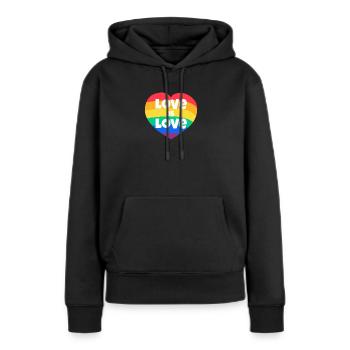 Saint-Valentin, Saint-Valentin, Saint-Valentin - Sweat à capuche Premium bio Femme - noir - Devant - Julia (174cm)