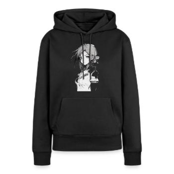 Anime Girl Sketch weißes T-Shirt Kinder Manga Stil - Frauen Premium Bio Hoodie - Schwarz - Vorne - Julia (174cm)