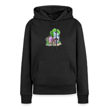 Animaux mignons - Sweat à capuche Premium bio Femme - noir - Devant - Julia (174cm)