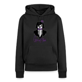 Gruf-Tee Goth Paresseux Grufti Gothique Faultier Gruftee - Sweat à capuche Premium bio Femme - noir - Devant - Julia (174cm)