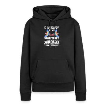 Mes aras écarlates me font parfois un clin d'œil - Sweat à capuche Premium bio Femme - noir - Devant - Julia (174cm)