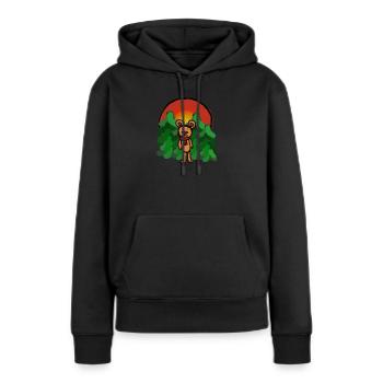 Waldbewohner Märchen Bär alleine Einsamkeit Wald - Frauen Premium Bio Hoodie - Schwarz - Vorne - Julia (174cm)