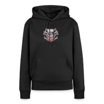Soudure de serrurerie - Sweat à capuche Premium bio Femme - noir - Devant - Julia (174cm)