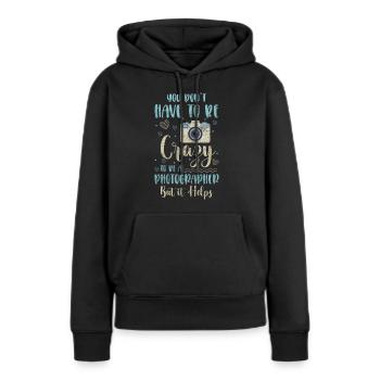 Kamera Fotografie Objektiv Fotoshooting - Frauen Premium Bio Hoodie - Schwarz - Vorne - Julia (174cm)