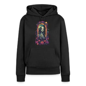 Gothique victorien esthétique rétro fille - Sweat à capuche Premium bio Femme - noir - Devant - Julia (174cm)