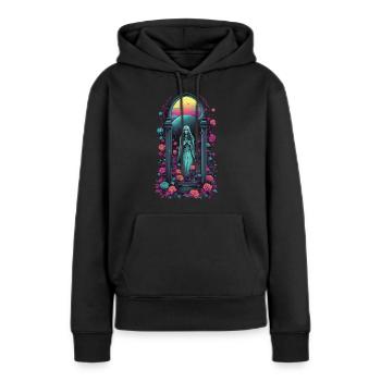 Rétro Goth Vaporwave Victorien Streetwear - Sweat à capuche Premium bio Femme - noir - Devant - Julia (174cm)