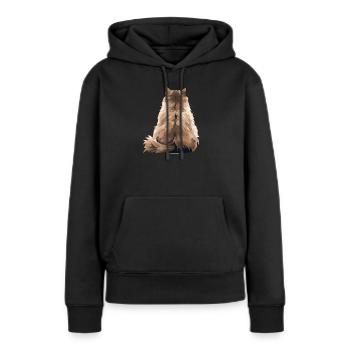Chat de l’Himalaya - Sweat à capuche Premium bio Femme - noir - Devant - Julia (174cm)
