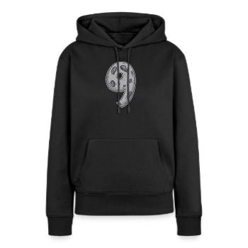 Neuf - 9 Motif de la lune - Sweat à capuche Premium bio Femme - noir - Devant - Julia (174cm)
