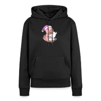 Huhn Müde Ausschlafen Schlafen Mädchen - Frauen Premium Bio Hoodie - Schwarz - Vorne - Julia (174cm)