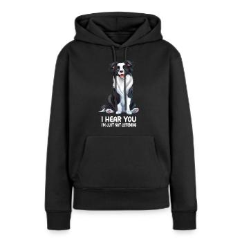 Border Collie - Sweat à capuche Premium bio Femme - noir - Devant - Julia (174cm)