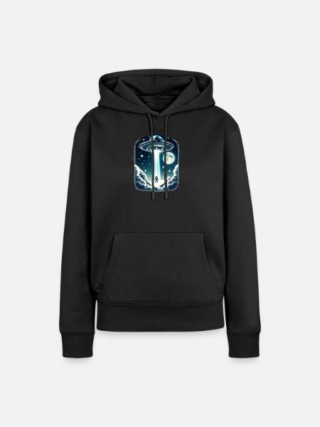 UFO-Entführung - Frauen Premium Bio Hoodie - Schwarz