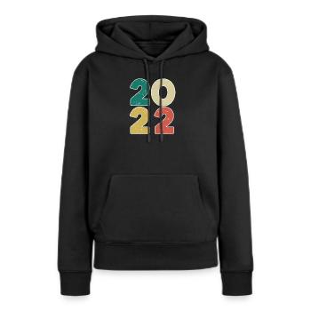 2022 - Année 2022 - Année 2022 - Sweat à capuche Premium bio Femme - noir - Devant - Julia (174cm)
