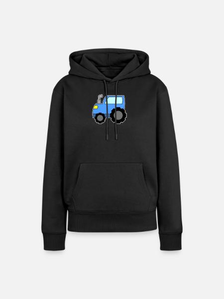 Traktor Blau - Frauen Premium Bio Hoodie - Schwarz