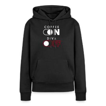 Kaffee Diva - Frauen Premium Bio Hoodie - Schwarz - Vorne - Julia (174cm)