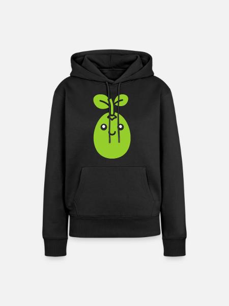 Erbse - Frauen Premium Bio Hoodie - Schwarz