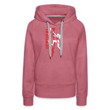 Climbing Women - Frauen Premium Bio Hoodie - Malve - Vorne - Isabella (175cm)