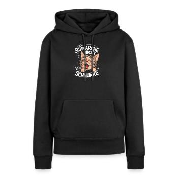 Ich schnarche nicht ich schnurre - Lustiges Katzen - Frauen Premium Bio Hoodie - Schwarz - Vorne - Julia (174cm)