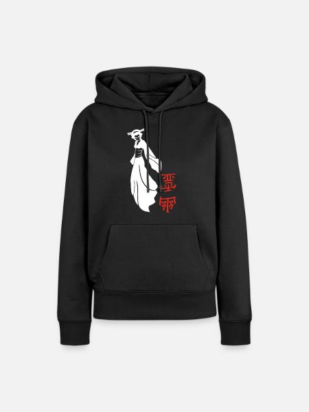 Weißer japanischer Geist - Frauen Premium Bio Hoodie - Schwarz