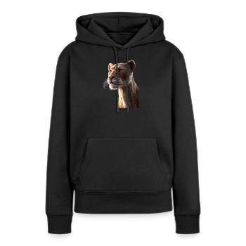 Lionne Lionne Maman Lionne Lionnes Maman Lions sauvages - Sweat à capuche Premium bio Femme - noir - Devant - Julia (174cm)