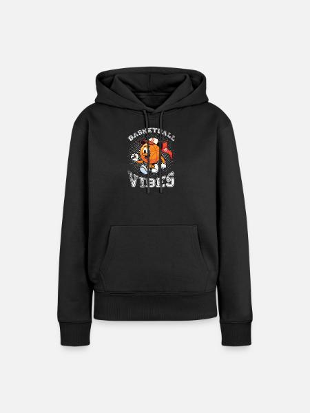 Basketball-Vibes - Frauen Premium Bio Hoodie - Schwarz