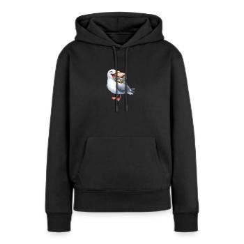 Mer du Nord Mer Baltique Mouette Mouettes Hareng maritime - Sweat à capuche Premium bio Femme - noir - Devant - Julia (174cm)