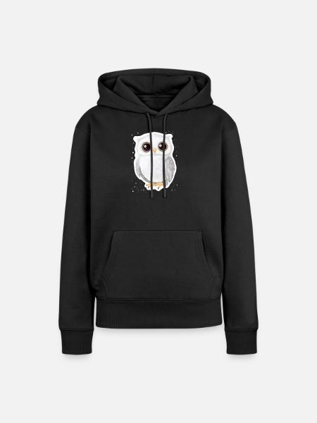 Eule - Frauen Premium Bio Hoodie - Schwarz