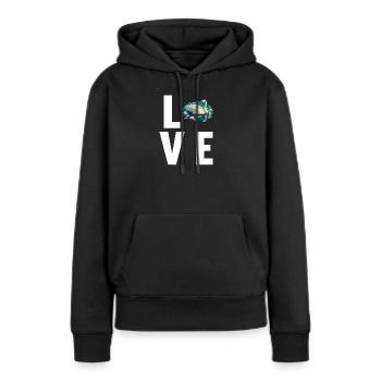 Schwäne Schwan - Frauen Premium Bio Hoodie - Schwarz - Vorne - Julia (174cm)