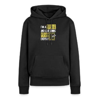 I Love Shining Glass Everyday Glazier Pride Humor - Frauen Premium Bio Hoodie - Schwarz - Vorne - Julia (174cm)