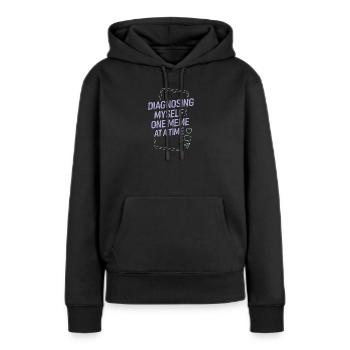 Un futur psychologue me diagnostique - Sweat à capuche Premium bio Femme - noir - Devant - Julia (174cm)