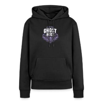 I'll Be Your Ghost Host — Spooky Host Einladung - Frauen Premium Bio Hoodie - Schwarz - Vorne - Julia (174cm)