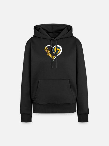 Volleyball Herz Volleyballer - Frauen Premium Bio Hoodie - Schwarz