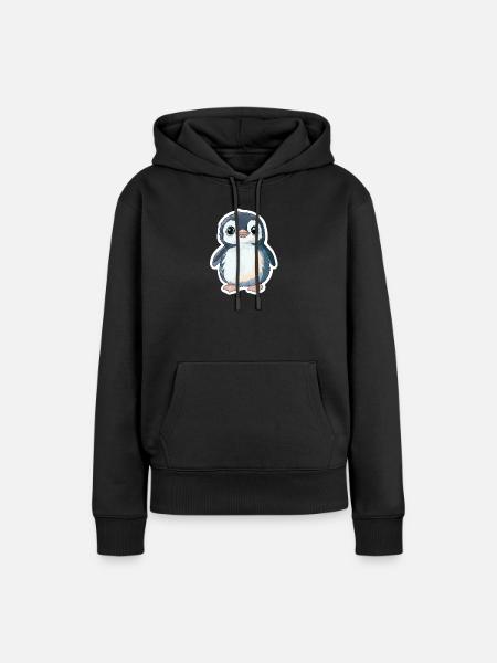 Pinguin - Frauen Premium Bio Hoodie - Schwarz
