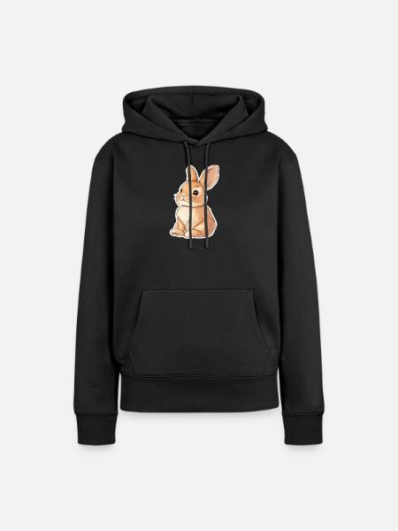 Hase - Frauen Premium Bio Hoodie - Schwarz