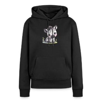 Zèbres Zèbre - Sweat à capuche Premium bio Femme - noir - Devant - Julia (174cm)