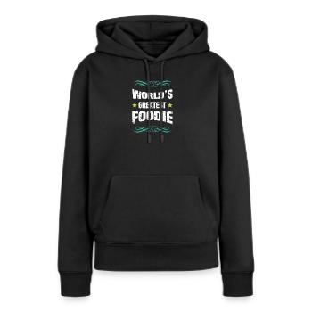 Weltbester Foodie - Frauen Premium Bio Hoodie - Schwarz - Vorne - Julia (174cm)