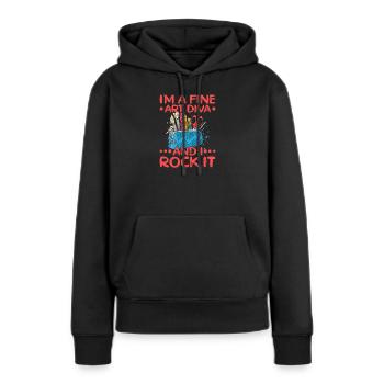 Artiste Peintre Art Diva & I Rock It Idée Cadeau - Sweat à capuche Premium bio Femme - noir - Devant - Julia (174cm)