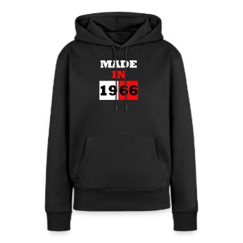 Made in 1966 Anniversaire - Sweat à capuche Premium bio Femme - noir - Devant - Julia (174cm)